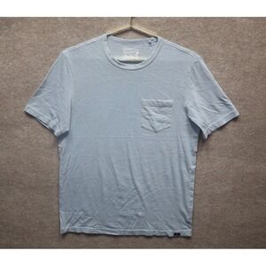 Faherty Sunwashed‎ T Shirt Mens Medium Blue Organic Cotton Slub Crewneck Tee EUC